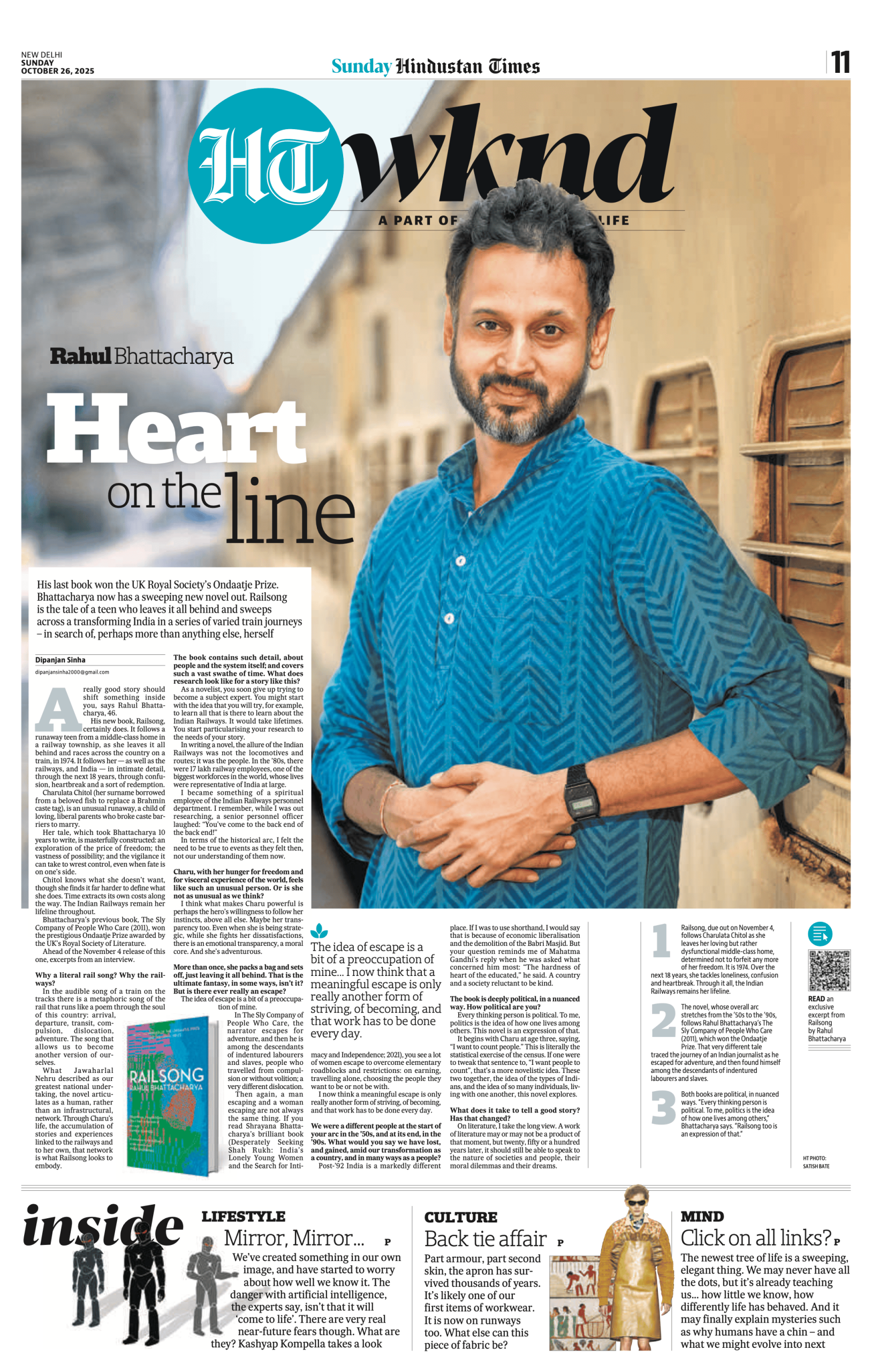 Heart on the line: Interview with the Hindustan Times
